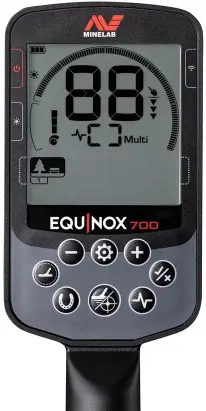 Minelab equinox 700 fémkereső kijelzője