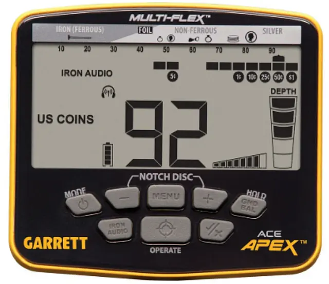 Garrett Apex kijelző
